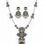 Navratri oxidised silver plated necklace with earrings jewellery set for women