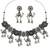 Navratri oxidised silver plated choker necklace with earrings set for women
