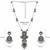 Navratri oxidised silver plated necklace with earrings jewellery set for women