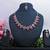 Pink color rhodium plating festive wear designer necklace set