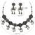 Navratri oxidised silver plated choker necklace with earrings set for women