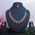 Red color rhodium plating festive wear designer necklace set