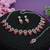 Red color rhodium plating festive wear designer necklace set