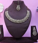 Multicolor color yellow gold plating festive wear designer necklace set