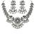 Navratri oxidised silver plated necklace with earrings jewellery set for women