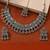 Navratri oxidised silver plated necklace with earrings and maang tikka for women