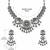 Navratri oxidised silver plated necklace with earrings jewellery set for women