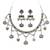 Navratri oxidised silver plated choker necklace with earrings set for women