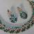 Green color yellow gold plating festive wear designer necklace set