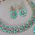 Green color yellow gold plating festive wear designer necklace set