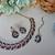 Beige and blue color yellow gold plating festive wear designer necklace set