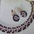 Beige and blue color yellow gold plating festive wear designer necklace set