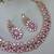 Pink color yellow gold plating festive wear designer necklace set