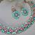 Green color yellow gold plating festive wear designer necklace set