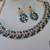 Green color yellow gold plating festive wear designer necklace set