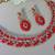 Red color yellow gold plating festive wear designer necklace set