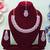 Pink color rhodium plating festive wear designer necklace set