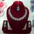 Green color rhodium plating festive wear designer necklace set
