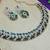 Green color rhodium plating festive wear designer necklace set