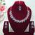 Pink color rhodium plating festive wear designer necklace set