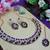 Pink color rhodium plating festive wear designer necklace set