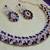 Pink color rhodium plating festive wear designer necklace set