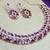 Pink color rhodium plating festive wear designer necklace set
