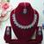 Green color rhodium plating festive wear designer necklace set