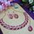 Pink color rhodium plating festive wear designer necklace set