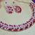 Pink color rhodium plating festive wear designer necklace set