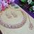 Pink color rhodium plating festive wear designer necklace set