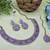 Purple color yellow gold plating festive wear designer necklace set