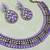 Purple color yellow gold plating festive wear designer necklace set