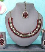 Multicolor color yellow gold plating festive wear designer necklace set