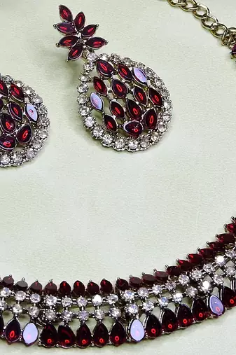 Multicolor color yellow gold plating festive wear designer necklace set