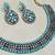Green color yellow gold plating festive wear designer necklace set