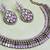 Pink color yellow gold plating festive wear designer necklace set