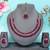 Pink color yellow gold plating festive wear designer necklace set