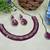 Pink color yellow gold plating festive wear designer necklace set