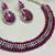 Pink color yellow gold plating festive wear designer necklace set