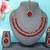 Red color yellow gold plating festive wear designer necklace set