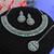 Green color rhodium plating festive wear designer necklace set