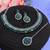 Green color rhodium plating festive wear designer necklace set