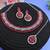 Pink color rhodium plating festive wear designer necklace set