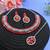 Red color rhodium plating festive wear designer necklace set