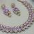 Purple color yellow gold plating festive wear designer necklace set