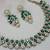 Green color yellow gold plating festive wear designer necklace set
