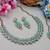Green color yellow gold plating festive wear designer necklace set