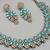Green color yellow gold plating festive wear designer necklace set