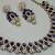 Beige color yellow gold plating festive wear designer necklace set